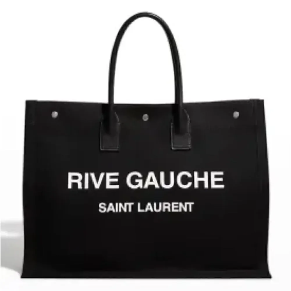 Saint Laurent Rive Gauche black and white tote bag purse brand new never used!